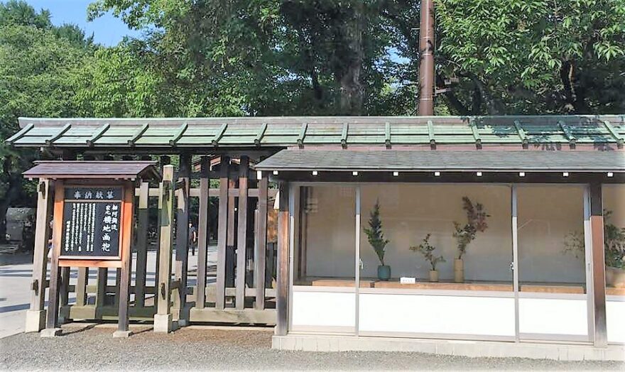 靖国神社献花展会場となる献花席の風景（靖国神社内苑の拝殿前）